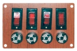 Панель выключателей, 4 клавиши, 4 предохранителя