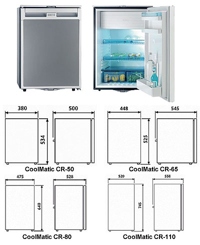 Холодильник CoolMatic CRХ 65S  лицевая панель из нержавеющей стали
